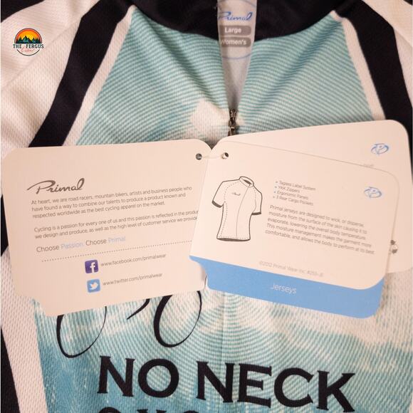 NWT Primal No Neck Cycling Jersey Multicolor Schematic Pockets Women's Large - Picture 11 of 13